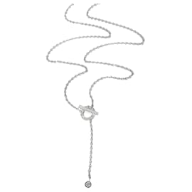 Hermès-Hermès Finesse Fashion Necklace in 18K white gold 0.55 ctw-Silvery,Metallic