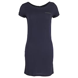 Sandro-Sandro Paris Fitted Dress in Navy Blue Viscose-Navy blue