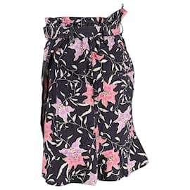 Isabel Marant-Isabel Marant Floral Mini Skirt in Black Cotton-Black