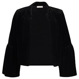 Ulla Johnson-Ulla Johnson Open-Front Jacket in Black Velvet-Black