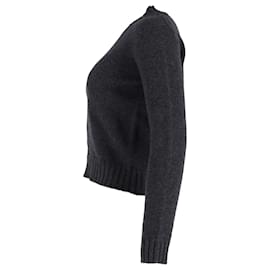 Max Mara-Max Mara Knit Sweater in Grey Cashmere-Brown