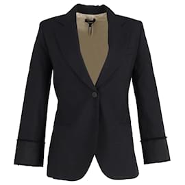 Theory-Theory Single-Breasted Blazer Jacket in Black Recycled Wool-Black
