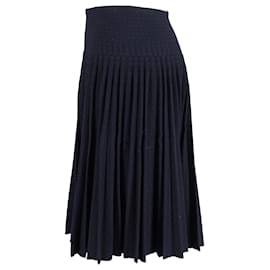 Alaïa-Falda hasta la rodilla plisada en acordeón Alaia de algodón azul marino-Azul marino