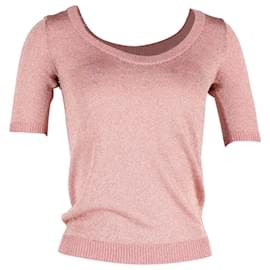 Missoni-Missoni Short Sleeve Top in Pink Viscose-Pink
