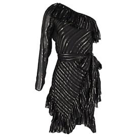 Philosophy di Lorenzo Serafini-Philosophy di Lorenzo Serafini One Shoulder Asymmetrical Dress in Black Silk-Black