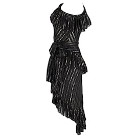 Philosophy di Lorenzo Serafini-Philosophy di Lorenzo Serafini One Shoulder Asymmetrical Dress in Black Silk-Black