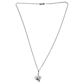 Cartier-Cartier Lion Head Pendant Necklace in 18K white gold-Silvery