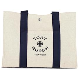 Tory Burch-Borsa tote Tory Burch in tela di cotone color crema-Bianco,Crudo