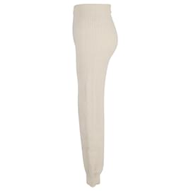 Autre Marque-Pantalones de chándal de canalé de lana blanca de The Frankie Shop-Beige