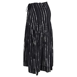 Isabel Marant-Gonna longuette Isabel Marant Etoile con coulisse a righe metallizzate in cotone nero-Nero