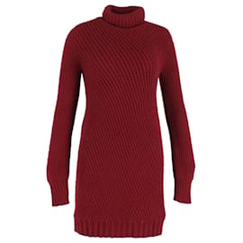 Céline-Vestido tipo jersey de punto Celine en lana color burdeos-Burdeos