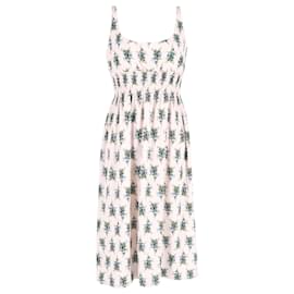 Autre Marque-Emilia Wickstead Giovanna Shirred Midi Dress In Floral Print Polyester-Other