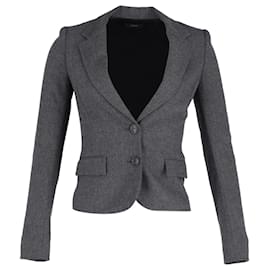 Joseph-Joseph Suit Jacket in Grey Cotton-Brown