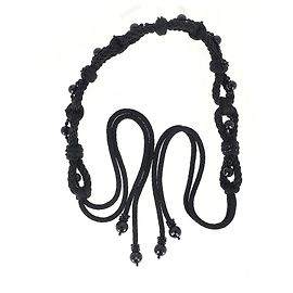 Saint Laurent Beaded Rope Belt in Black Nylon Black