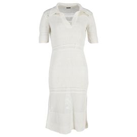 Joseph Strick-Midikleid aus cremefarbener Viskose Weiß Roh