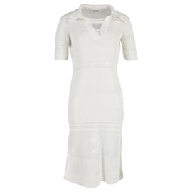 Joseph-Joseph Knitted Midi Dress in Cream Viscose-White,Cream