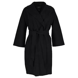 Autre Marque-Cappotto Max Mara Weekend con cintura in lana nera-Nero