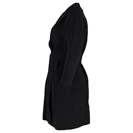 Autre Marque-Max Mara Weekend Belted Coat in Black Wool-Black