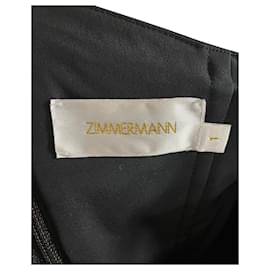 Zimmermann-Zimmermann One-Shoulder Draped Washed Gown in Black Silk-Black