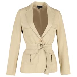 Nili Lotan-Giacca utility con cintura Nili Lotan in cotone beige-Marrone,Beige