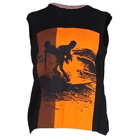 Victoria Beckham Tanktop mit Surfer-Print aus schwarzer Viskose Schwarz