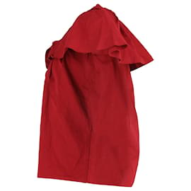 Marc Jacobs-Top con volantes y cuello anudado de Marc Jacobs en algodón rojo-Roja