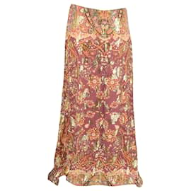Etro-Etro Floral-Print A-line Maxi Skirt in Multicolor Silk-Multiple colors