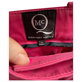 Alexander Mcqueen-Alexander McQueen Cropped Trousers in Pink Cotton-Pink