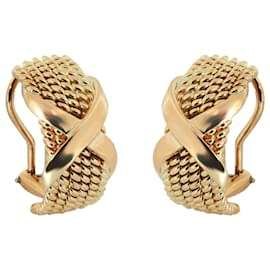 Tiffany & Co-TIFFANY & CO. Schlumberger Vintage X Earrings in 18K 18k yellow gold-Golden,Metallic