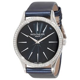 Patek Philippe Calatrava 4897GRAMO-001 Reloj de mujer en 18oro blanco kt Plata Metálico