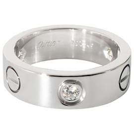Cartier-Cartier Love Ring in 18K white gold 0.22 ctw-Silvery,Metallic