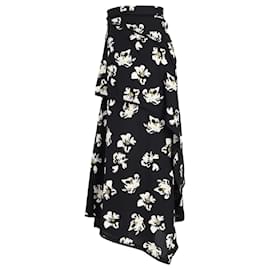 Proenza Schouler-Proenza Schouler Asymmetric Midi Skirt in Floral-Print Viscose-Other