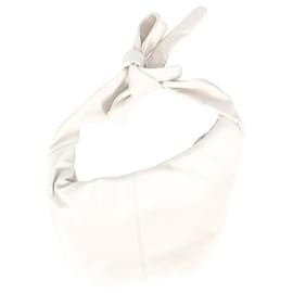 Maje-Maje Embellished Bow Bag in White Leather-White