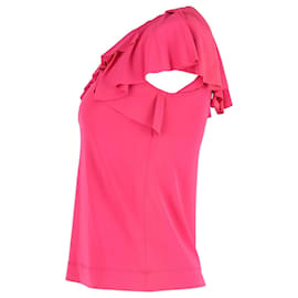 Red Valentino-Red Valentino Garavani Flouncy Top in Pink Silk Cotton-Pink