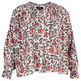 Isabel Marant-Isabel Marant Amba Floral Long-Sleeve Blouse in Multicolor Silk-Multiple colors