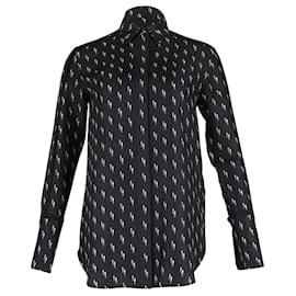 Victoria Beckham-Bedrucktes Button-Up-Hemd von Victoria Beckham aus schwarzer Seide-Schwarz