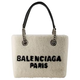 Balenciaga-Borsa shopper Duty Free S - Balenciaga - Pelliccia finta - Beige-Beige