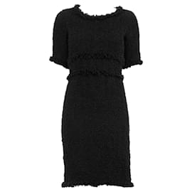 Chanel-Zeitloses schwarzes Tweed-Kleid-Schwarz