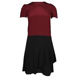 Miu Miu-Miu Miu Burgundy & Black Two Tone Dress-Dark red