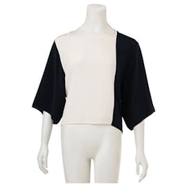 Autre Marque-Two-tone colour block blouse-White
