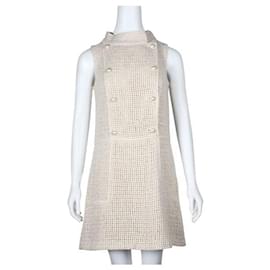 Chanel-Cream Silk & Pearl Knitted Dress-Cream