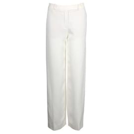 Loro Piana-Pantalones marfil elegantes de corte ancho-Crudo