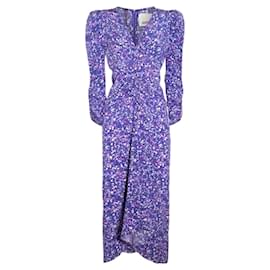 Isabel Marant-Isabel Marant Albini Purple Confetti Print Silk Dress-Purple