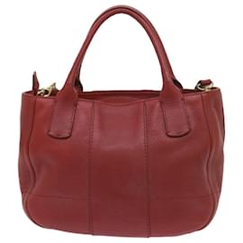 Salvatore Ferragamo-Salvatore Ferragamo Hand Bag Leather 2way Red Auth bs12366-Red