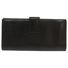 Gucci-GUCCI Long Wallet Leather Black Auth 67551-Black