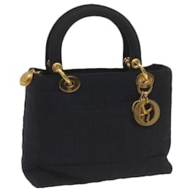 Christian Dior-Christian Dior Canage Borsa a mano Nylon Navy Auth ep3542-Blu navy