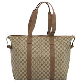 Gucci-GUCCI GG Supreme Boston Bag PVC Beige 012 1095 6080 Auth bs12160-Beige