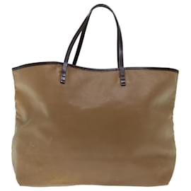 Fendi-FENDI Tote Bag Leather Beige Auth 67352-Beige