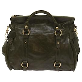 Miu Miu-Miu Miu Hand Bag Leather 2way Green Auth bs12375-Green