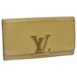 Louis Vuitton-LOUIS VUITTON Portafogli Portefeuille Louise Pelle verniciata Dunne M61318 auth 67167-Beige,Altro